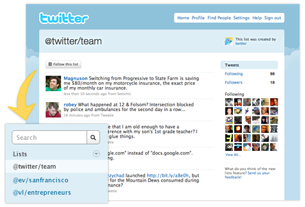Twitter lists